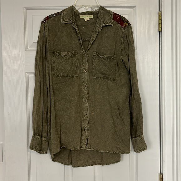 Staring At Stars Patchwork Button Up Shirt - Picture 4 of 6